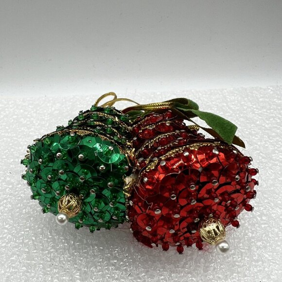 Vintage LEE WARDS Handmade Sequin Christmas Bells Ornament - Picture 2 of 2